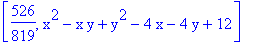 [526/819, x^2-x*y+y^2-4*x-4*y+12]